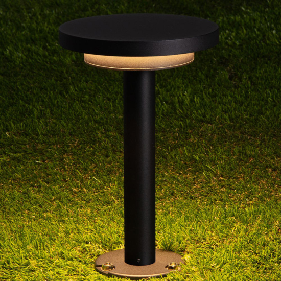 Lampioncino per esterni nero disco led 12w 3000k Lampioncino per esterni nero disco led 12w 3000k