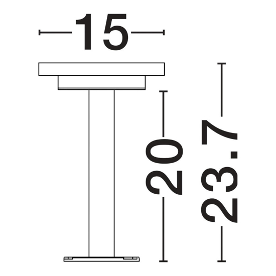 Lampioncino per esterni nero disco led 12w 3000k Lampioncino per esterni nero disco led 12w 3000k