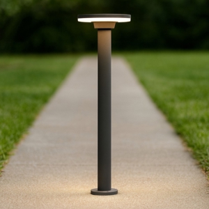 Lampione ga giardino per esterno moderno nero led 12w 3000k