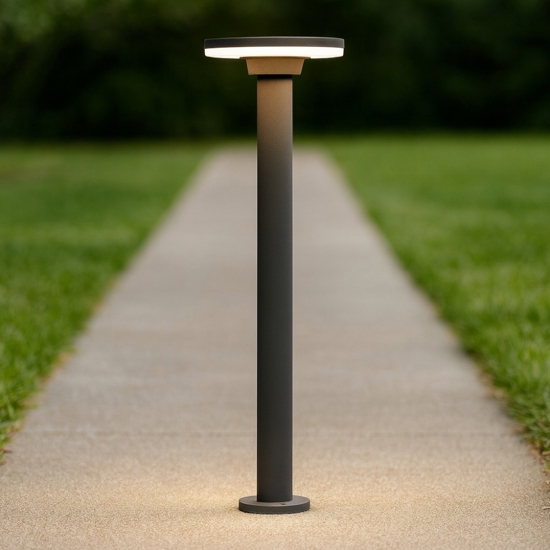 Lampione ga giardino per esterno moderno nero led 12w 3000k Lampione ga giardino per esterno moderno nero led 12w 3000k