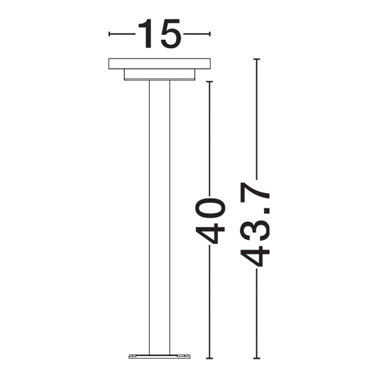 Lampione ga giardino per esterno moderno nero led 12w 3000k Lampione ga giardino per esterno moderno nero led 12w 3000k