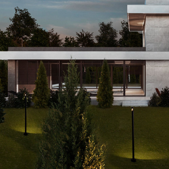 Lampione per giardini nero led 8w 3000k moderno cilindrico Lampione per giardini nero led 8w 3000k moderno cilindrico