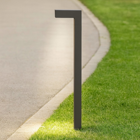 Lampione da giardino led 3000k grigio moderno
