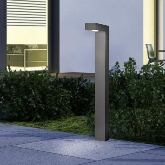 Lampione da giardino led 3000k grigio moderno