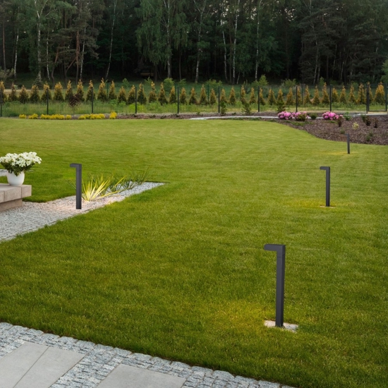 Lampione da giardino led 3000k grigio moderno