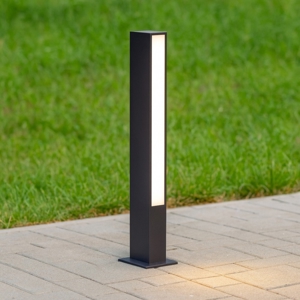Lampioncino nero per giardino led 12w 3000k moderno rettangolare