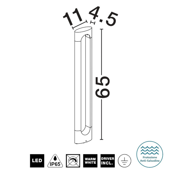 Lampioncino da giardino design moderno led 6w 3000k antracite Lampioncino da giardino design moderno led 6w 3000k antracite