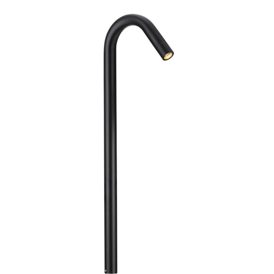 Lampione da giardino design curvo nero 60cm anti corrosione