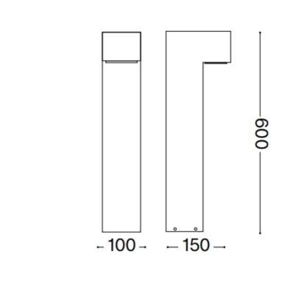 Sirio pt2 ideal lux paletto bianco da giardino Sirio pt2 ideal lux paletto bianco da giardino