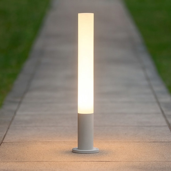 Ideal lux lampione da esterno edo pt1 round bianco cilindrico ip44