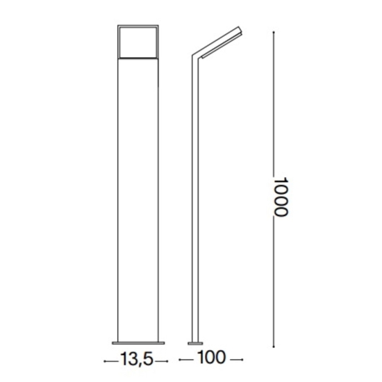 Style pt h100 ideal lux lampione da giardino ip54 led 9w 3000k Style pt h100 ideal lux lampione da giardino ip54 led 9w 3000k