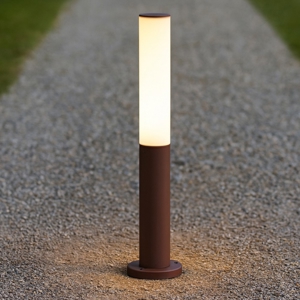 Ideal lux etere pt 3000k lampione da giardino marrone ip44 led 9,5w
