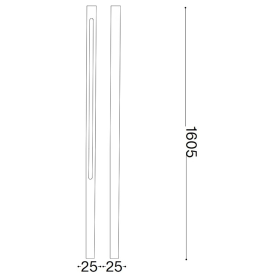 Ideal lux jedi pt h160 lampione da giardino nero nero led 25w 3000k