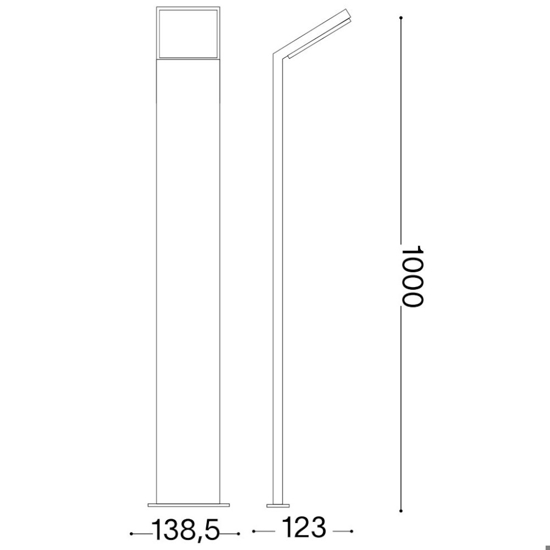 Style pt h100 4000k ideal lux lampione per esterno ip54 nero sottile Style pt h100 4000k ideal lux lampione per esterno ip54 nero sottile