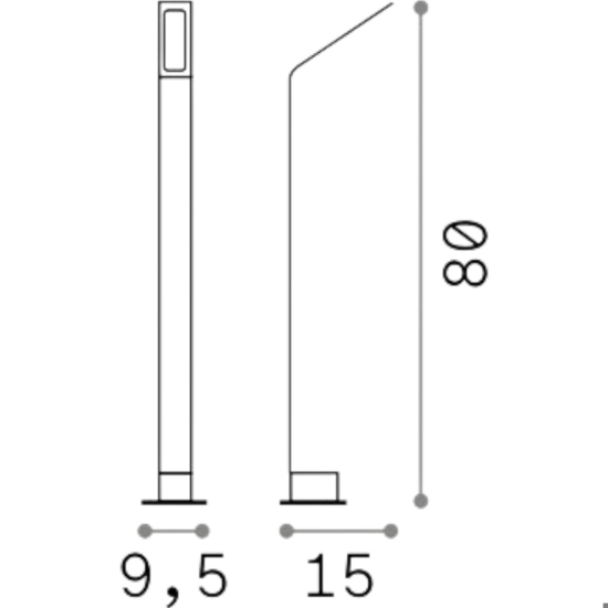 Agos pt h80 3000k ideal lux lampione da esterno nero Agos pt h80 3000k ideal lux lampione da esterno nero