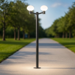 Clio mpt2 ideal lux lampione alto due luci ip44 antracite moderno da giardino