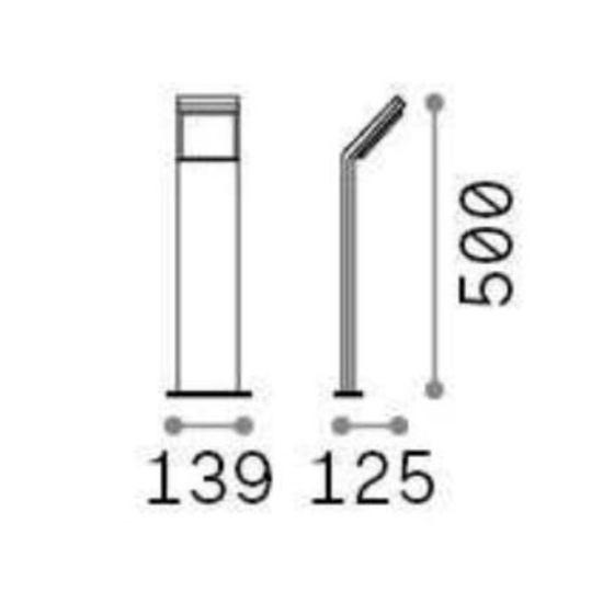 Style pt h050 3000k ideal ux lampioncino nero per giardino moderno
