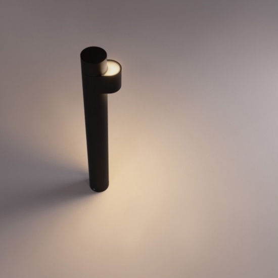 Lampione moderno da giardino led 8w 3000k tubolare nero Lampione moderno da giardino led 8w 3000k tubolare nero