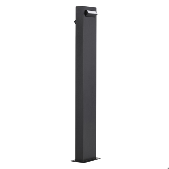 Lampione nero per giardino led 3000k rettangolare moderno