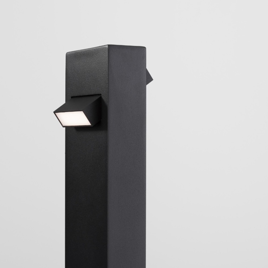 Lampione nero per giardino led 3000k rettangolare moderno