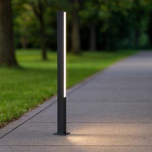 Lampione nero moderno rettangolare led 17w 3000k per giardino