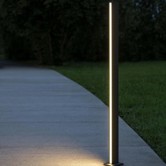 Lampione alto da giardino led 22w 3000k moderno nero