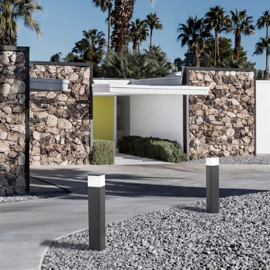 Lampione per giardino h80 cm moderno a rettangolo