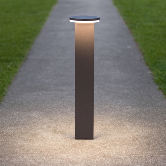 Lampione basso da giardino led 10w 3000k moderno con testa tonda