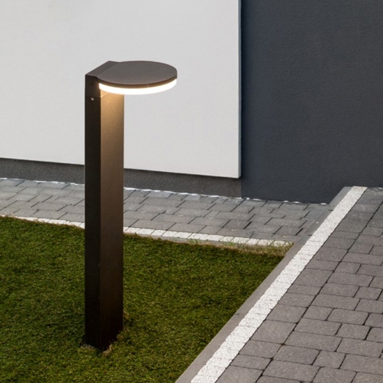 Lampione basso da giardino led 10w 3000k moderno con testa tonda