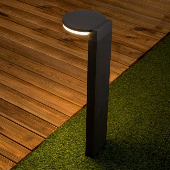Lampione basso da giardino led 10w 3000k moderno con testa tonda