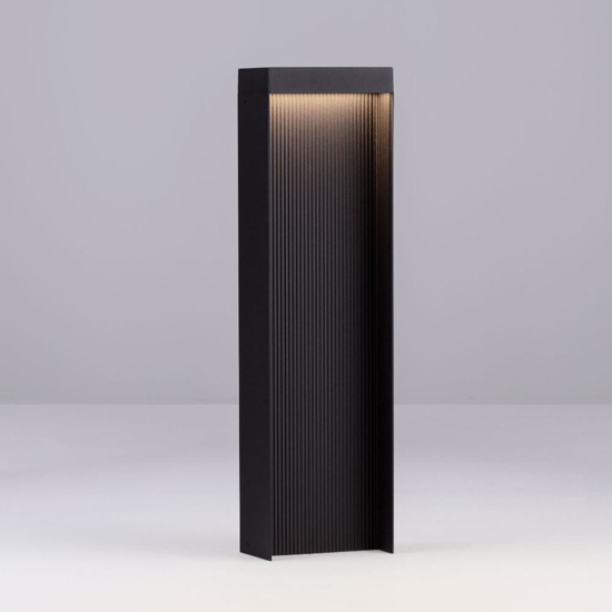 Lampioncino nero da giardino led 8w 3000k design moderno rettangolare Lampioncino nero da giardino led 8w 3000k design moderno rettangolare