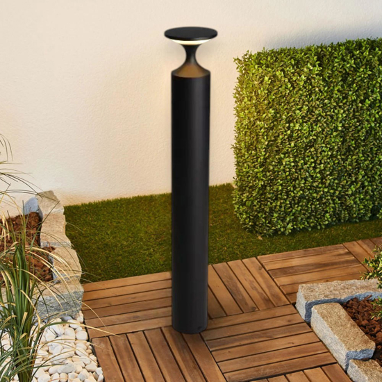 Lampione moderno da giardino led 13w 3000k nero ip65 moderno