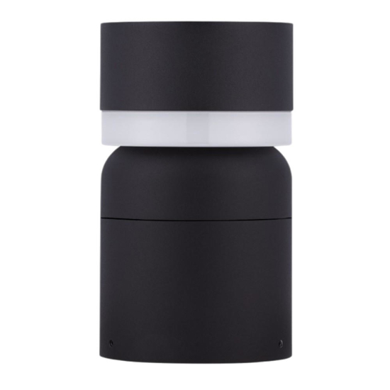 Lampioncino tubolare nero led 8w 3000k per giardini moderni