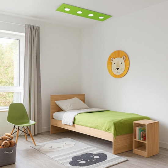 Plafoniera vetro lucido verde per cucina top light path