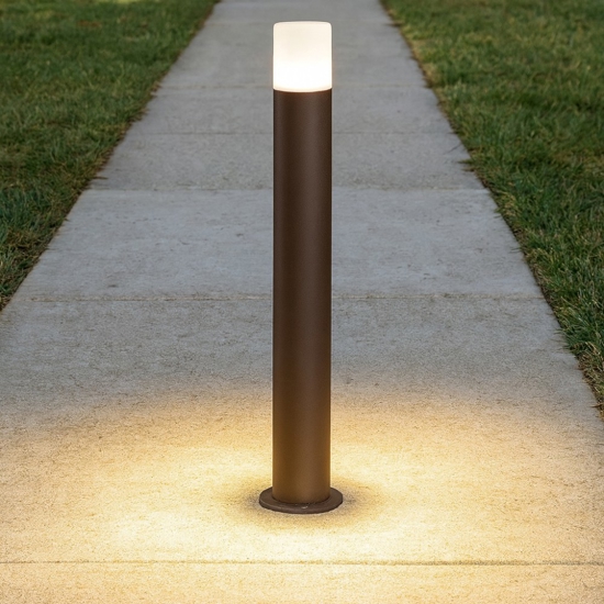 Lampione per esterni da giardino marrone cilindro corten