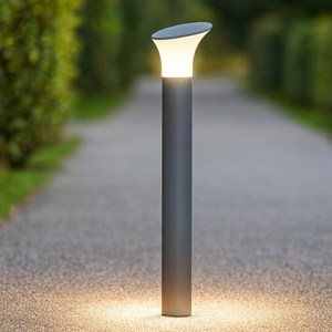 Lampione da giardino design moderno grigio 70cm ip44