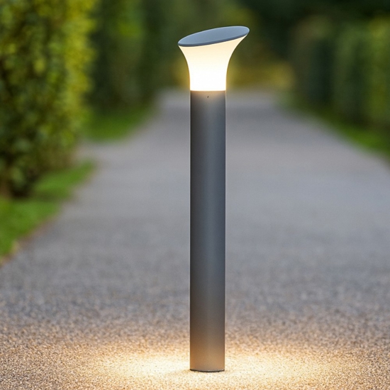 Lampione da giardino design moderno grigio 70cm ip44