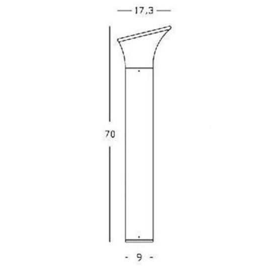 Lampione da giardino design moderno grigio 70cm ip44