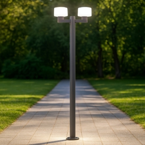Lampione alto 2 luci da giardino antracite moderno