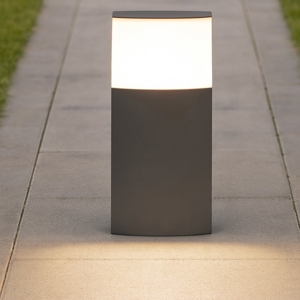 Lampioncino da giardino grigio design moderno