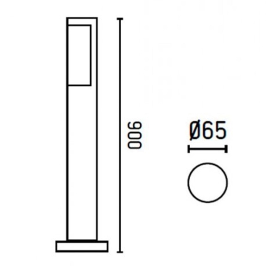 Lampione led 8w 4000k da esterno giardino 90cm ip54 design moderno