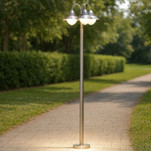 Lampione alto per esterno giardino acciaio inox 3 luci sydney eglo