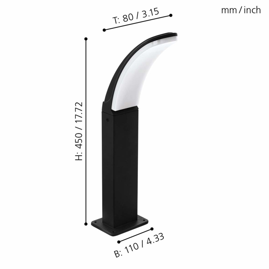 Fiumicino eglo lampioncino da giardino nero moderno led 11w 3000k