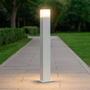 Gea luce adipi lampione da giardino moderno quadrato bianco