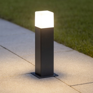 Lampioncino da giardino squadrato antracite gea luce adipi