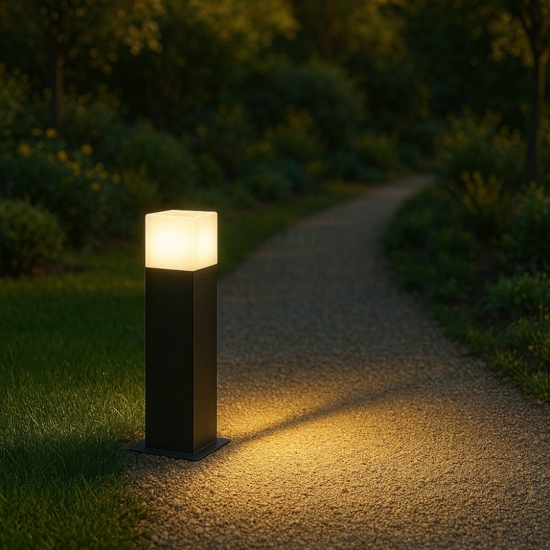 Lampioncino da giardino squadrato antracite gea luce adipi