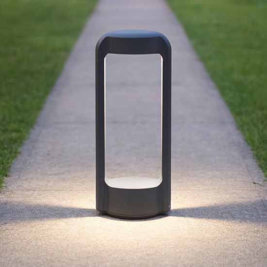 Gea luce eurus lampione da giardino led 4000k antracite h30 cm