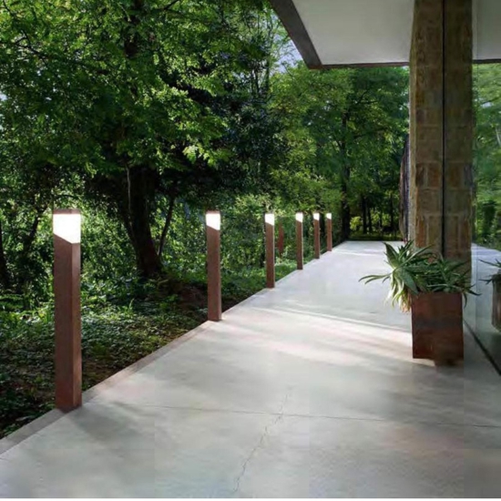 Gea luce sury lampione da giardino design moderno marrone