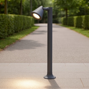Lampione da giardino moderno luce orientabile antracite