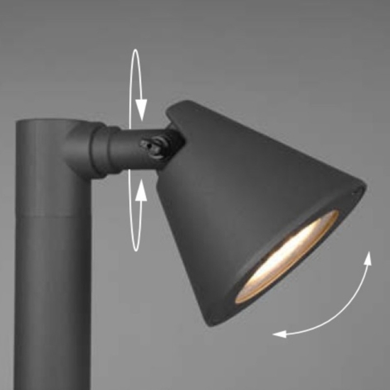 Lampione da giardino moderno luce orientabile antracite Lampione da giardino moderno luce orientabile antracite